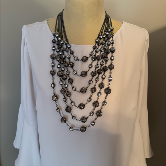 Chico’s Misty Night Statement Necklace - Picture 3 of 6